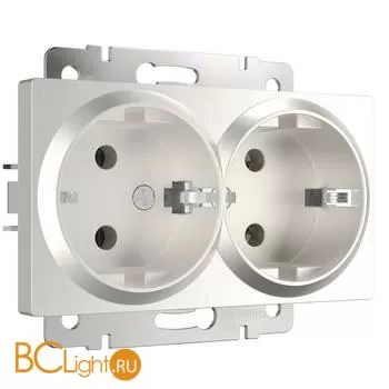 Розетка двойная с заземлением (перламутровый рифленый) Werkel W1172013 a051175