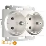 Розетка двойная с заземлением (перламутровый рифленый) Werkel W1172013 a051175