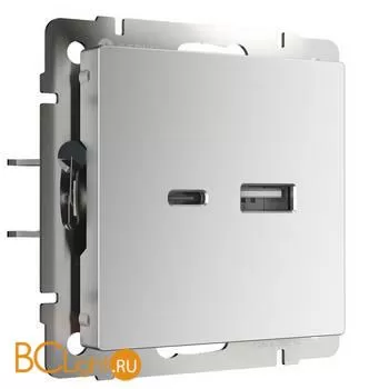 Розетка USB тип A+С (серебряный) Werkel W1171806 a054347