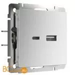 Розетка USB тип A+С (серебряный) Werkel W1171806 a054347