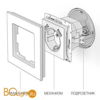 Розетка с заземлением, шторками и USBх2 (серебряный) Werkel W1171506 a051497 - Фото 6