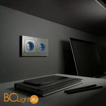 Розетка с подсветкой (серебряный) Werkel W1171406 a054521 - Фото 0