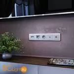 Розетка с заземлением (серебряный) Werkel W1171006 a051527 - Фото 6