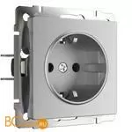 Розетка с заземлением и шторками (серебряный) Werkel W1171106 a051519