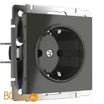 Розетка с заземлением (серо-коричневый) Werkel W1171007 a050837