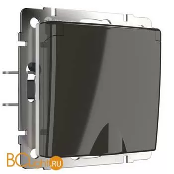 Розетка влагозащ. с зазем. с защит. крышкой и шторками (серо-коричневый) Werkel W1171207 a050839