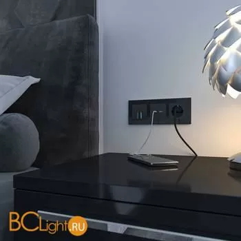 Розетка USB тип A+С (черный матовый) Werkel W1171808 a049280 - Фото 0