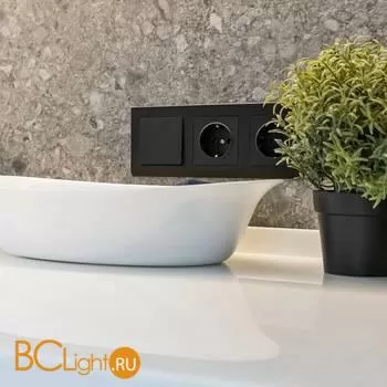 Розетка с заземлением, безвинтовой зажим (черный матовый) Werkel W1171308 a051618 - Фото 17