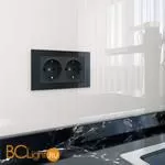 Розетка двойная с заземлением (черный матовый) Werkel W1172008 a051623 - Фото 1