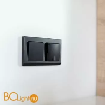 Розетка влагозащ. с зазем. с защит. крышкой и шторками (черный матовый) Werkel W1171208 a051610 - Фото 2