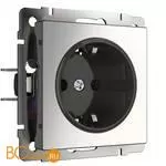 Розетка с заземлением (глянцевый никель) Werkel W1171002 a051086
