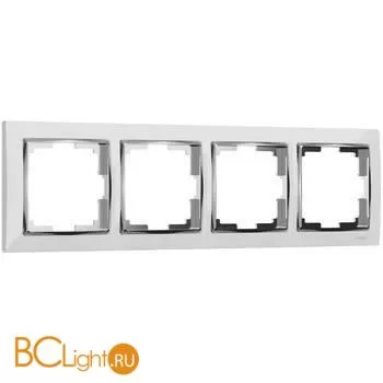 Рамка на 4 поста (белый/хром) Werkel Snabb W0041901 a051643