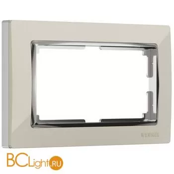 Рамка для двойной розетки (слоновая кость/хром) Werkel Snabb W0081903 a051648