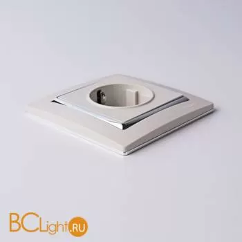 Рамка на 1 пост (слоновая кость/хром) Werkel Snabb W0011903 a051661 - Фото 0