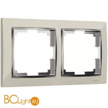 Рамка на 2 поста (слоновая кость/хром) Werkel Snabb W0021903 a051659