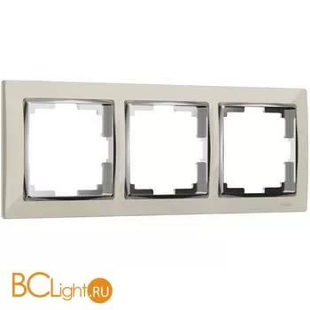 Рамка на 3 поста (слоновая кость/хром) Werkel Snabb W0031903 a051645