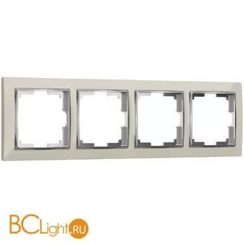 Рамка на 4 поста (слоновая кость/хром) Werkel Snabb W0041903 a051652