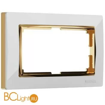 Рамка для двойной розетки (белый/золото) Werkel Snabb W0081933 a051653