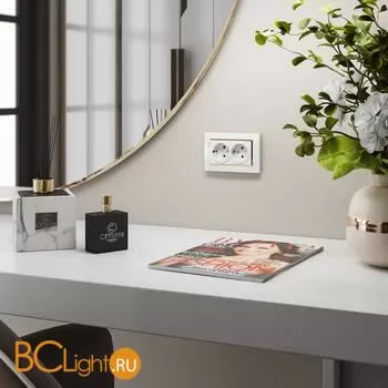 Рамка для двойной розетки (белый/золото) Werkel Snabb W0081933 a051653 - Фото 0