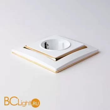 Рамка на 1 пост (белый/золото) Werkel Snabb W0011933 a051662 - Фото 0