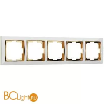 Рамка на 5 постов (белый/золото) Werkel Snabb W0051933 a051664