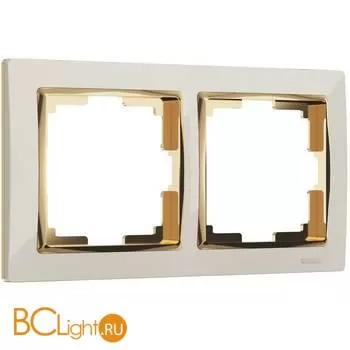 Рамка на 2 поста (слоновая кость/золото) Werkel Snabb W0021932 a051651