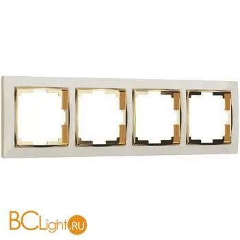 Рамка на 4 поста (слоновая кость/золото) Werkel Snabb W0041932 a051658