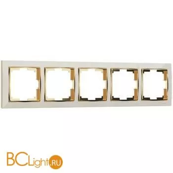Рамка на 5 постов (слоновая кость/золото) Werkel Snabb W0051932 a051655