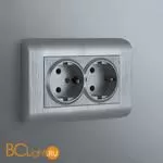 Рамка для двойной розетки (серебряный) Werkel Stream W0082106 a051282 - Фото 0