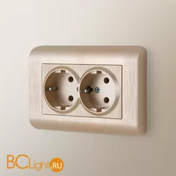 Рамка для двойной розетки (шампань) Werkel Stream W0082111 a051273 - Фото 0