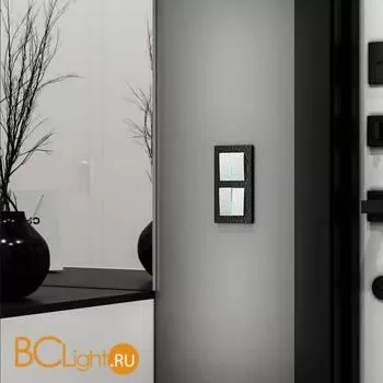 Выключатель двухклавишный с подсветкой (белый) Werkel Hammer W1220101 a052034 - Фото 1