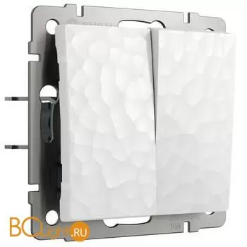  Выключатель двухклавишный проходной (белый) Werkel Hammer W1222001 a052032