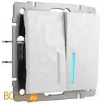 Выключатель двухклавишный проходной с подсветкой (белый) Werkel Hammer W1222101 a052033