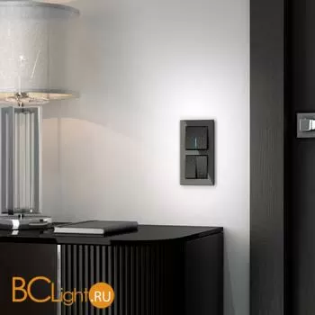 Выключатель одноклавишный с подсветкой (черный) Werkel Hammer W1210108 a052058 - Фото 0