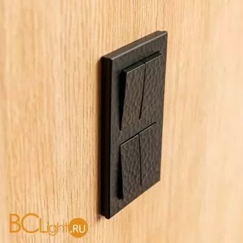 Выключатель двухклавишный (черный) Werkel Hammer W1220008 a052059 - Фото 3