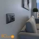 Выключатель двухклавишный с подсветкой (графит рифленый) Werkel W1120104 a050747 - Фото 0