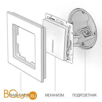 Выключатель одноклавишный проходной с подсветкой (белый) Werkel W1112101 a051118 - Фото 3