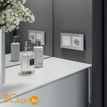 Сенсорный выключатель двухклавишный Умный дом (белый) Werkel W4520601 a048322 - Фото 0