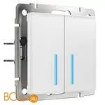 Сенсорный выключатель двухклавишный Умный дом (белый) Werkel W4520601 a048322