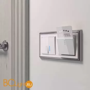 Выключатель двухклавишный с подсветкой (белый) Werkel W1120101 a051114 - Фото 3