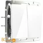 Выключатель двухклавишный проходной (белый) Werkel W1122001 a051126