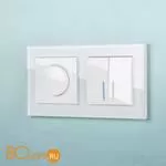 Выключатель двухклавишный проходной с подсветкой (белый) Werkel W1122101 a051112 - Фото 2