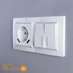 Выключатель двухклавишный проходной с подсветкой (белый) Werkel W1122101 a051112 - Фото 4