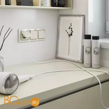 Выключатель одноклавишный проходной с подсветкой (слоновая кость) Werkel W1112103 a051463 - Фото 0