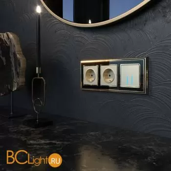 Сенсорный выключатель двухклавишный с подсветкой (шампань) Werkel W4520111 a047973 - Фото 0