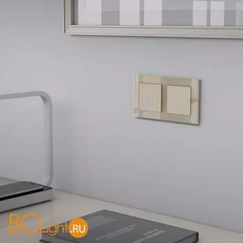 Сенсорный выключатель двухклавишный Умный дом (шампань) Werkel W4520611 a048329 - Фото 2