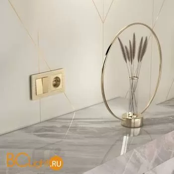 Выключатель двухклавишный проходной (шампань) Werkel W1122011 a050866 - Фото 2