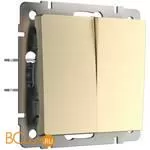 Выключатель двухклавишный проходной (шампань) Werkel W1122011 a050866