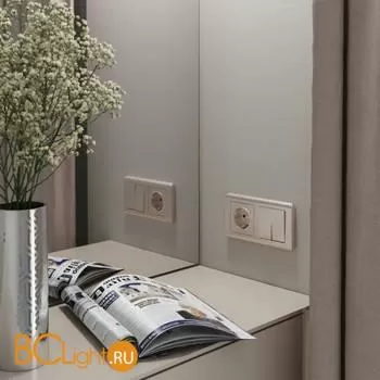 Выключатель двухклавишный (шампань рифленый) Werkel W1120010 a051423 - Фото 0