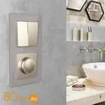 Выключатель двухклавишный проходной (шампань рифленый) Werkel W1122010 a051420 - Фото 2